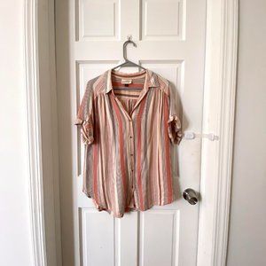 Pink Striped Button-Down Shirt